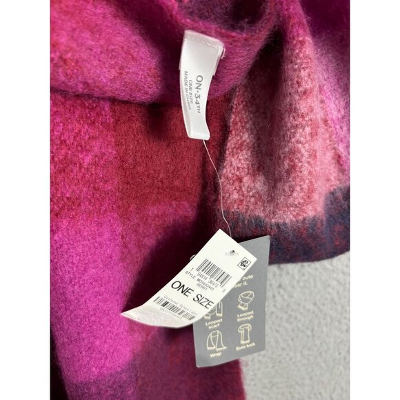 On 34th Women's Oversized Brushed Colorblocked Scarf Multicolor One Size NWT's - Picture 6 of 8